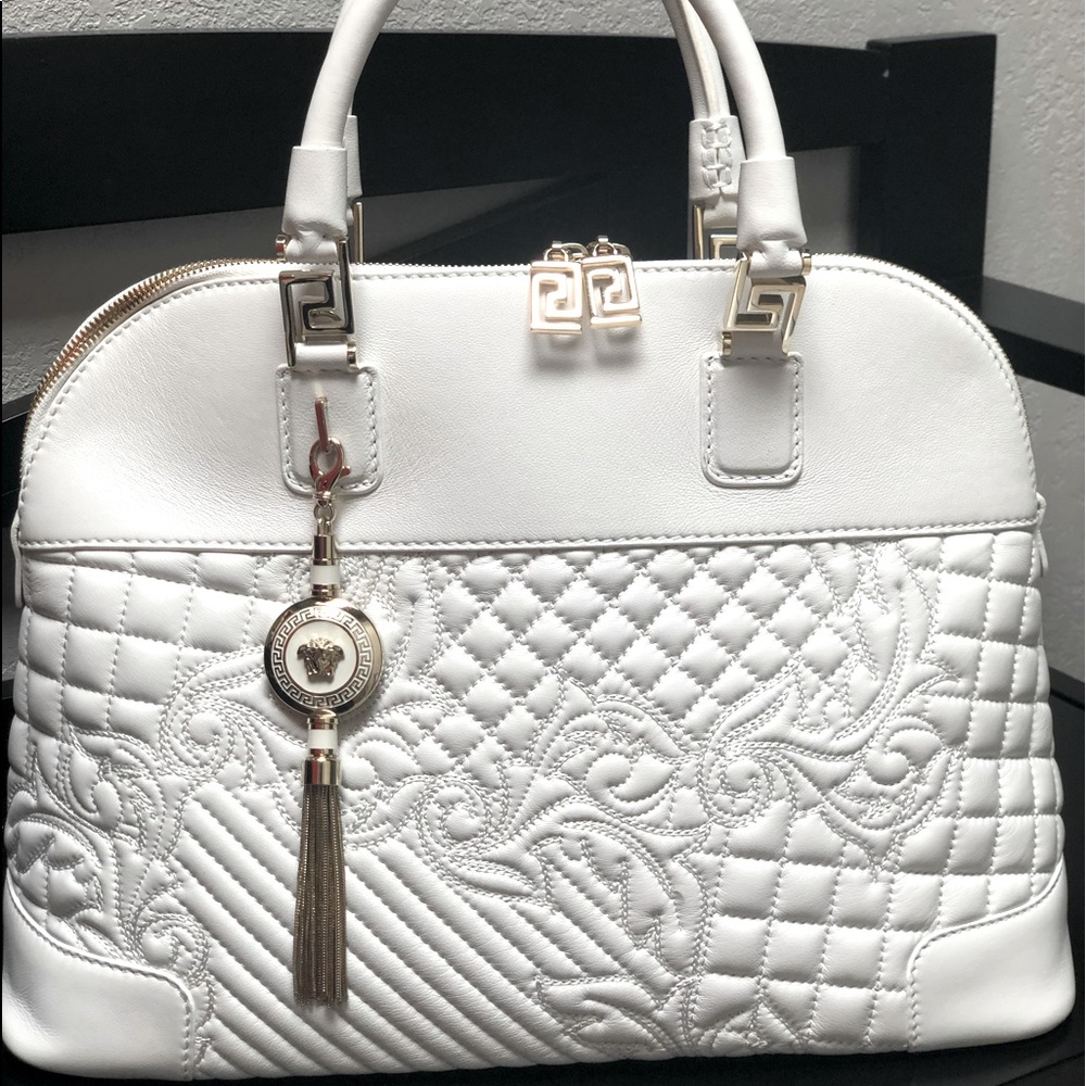 NWT VERSACE VANITAS White Leather/Gorgeous/Italy